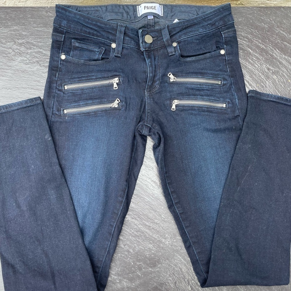 Paige edgemont dark wash skinny jeans